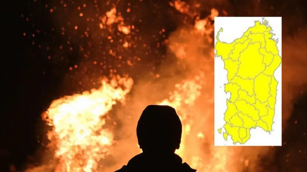 Rischio incendi in Sardegna: codice giallo lunedì 8 settembre