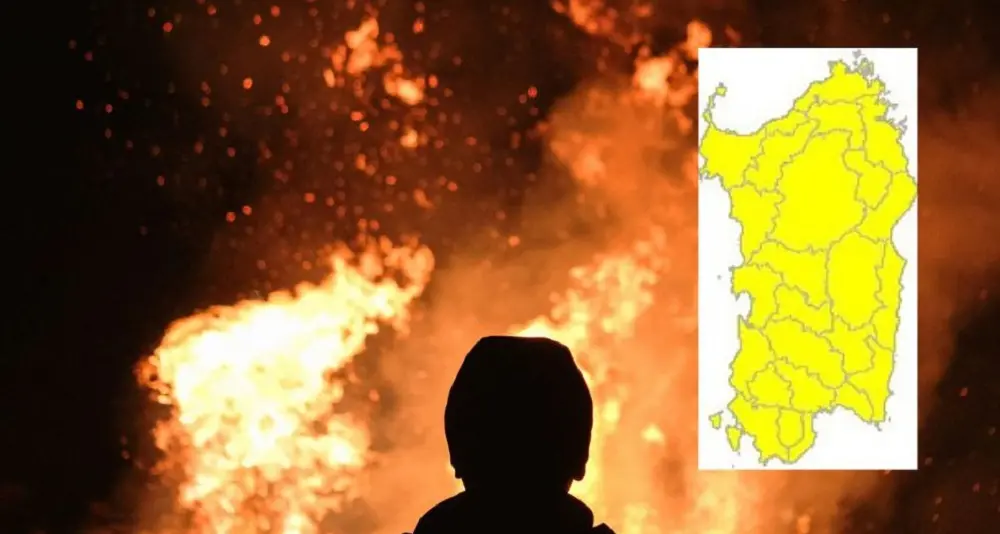 Rischio incendi in Sardegna: codice giallo lunedì 8 settembre