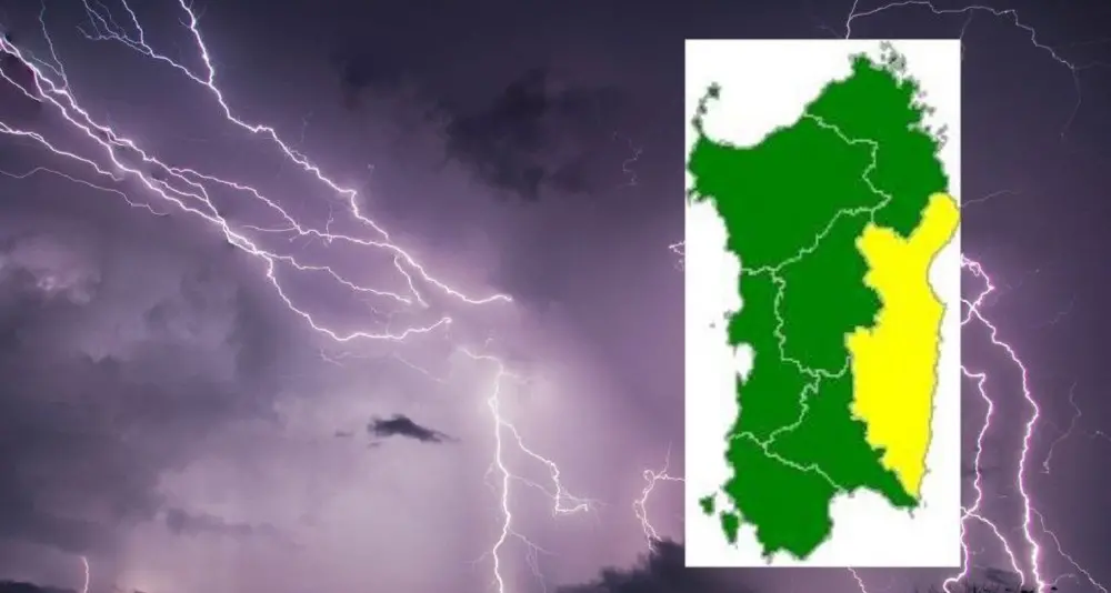 Allerta gialla per temporali nel sud-est della Sardegna fino a sabato
