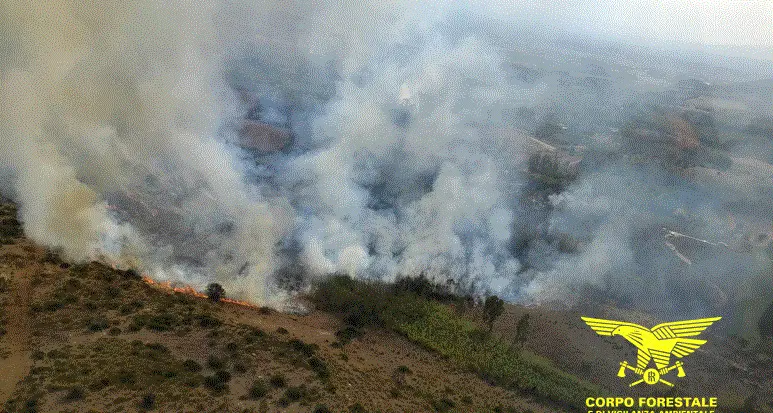 Incendi in Sardegna: 14 roghi in un solo giorno, interventi aerei a Serrenti