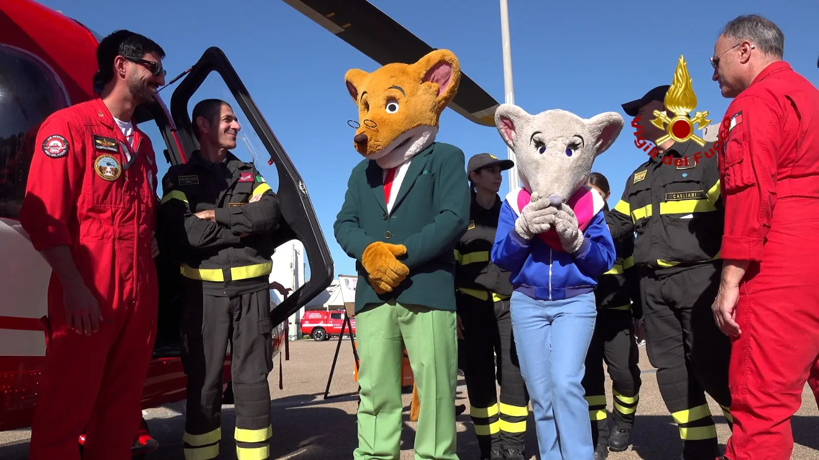 Geronimo Stilton incontra i Vigili del Fuoco e i bambini delle scuole di Cagliari