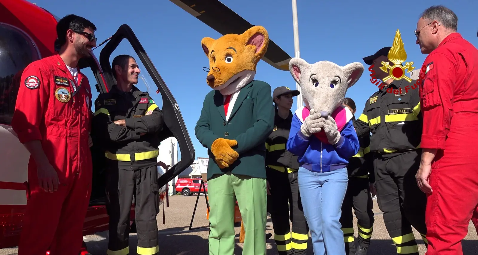 Geronimo Stilton incontra i Vigili del Fuoco e i bambini delle scuole di Cagliari