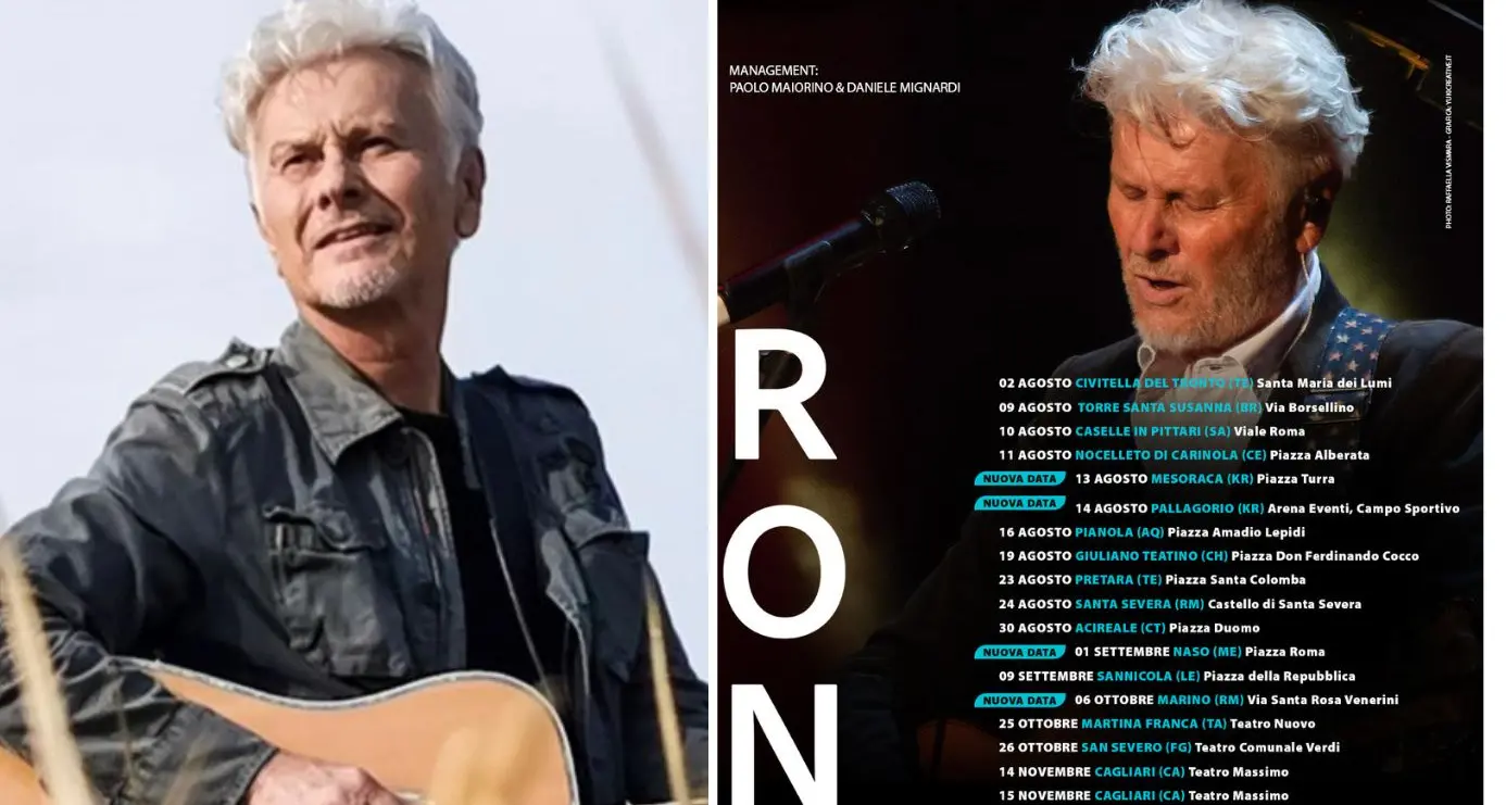 Ron torna a Cagliari: doppio concerto al Teatro Massimo