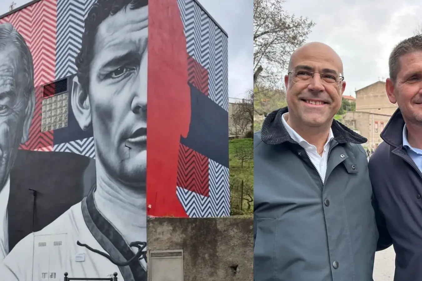 Ozieri rende omaggio a Gigi Riva con un murale celebrativo