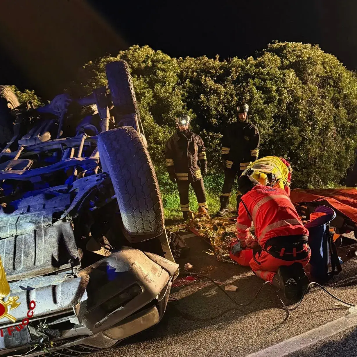 Incidente sulla SS 133 bis: auto si ribalta in località Ruoni, a Santa Teresa Gallura