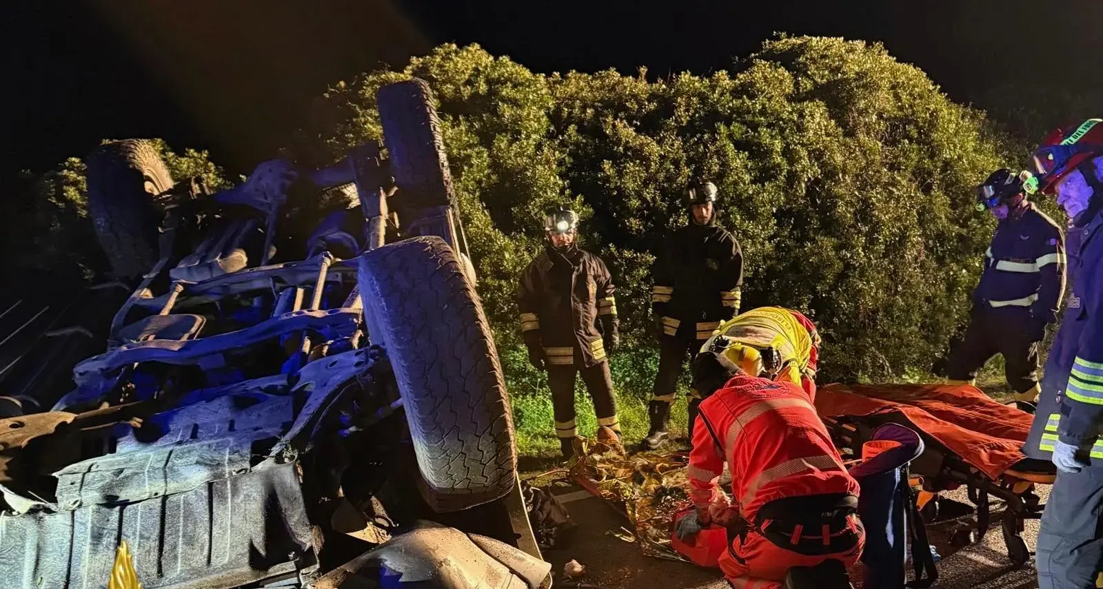 Incidente sulla SS 133 bis: auto si ribalta in località Ruoni, a Santa Teresa Gallura