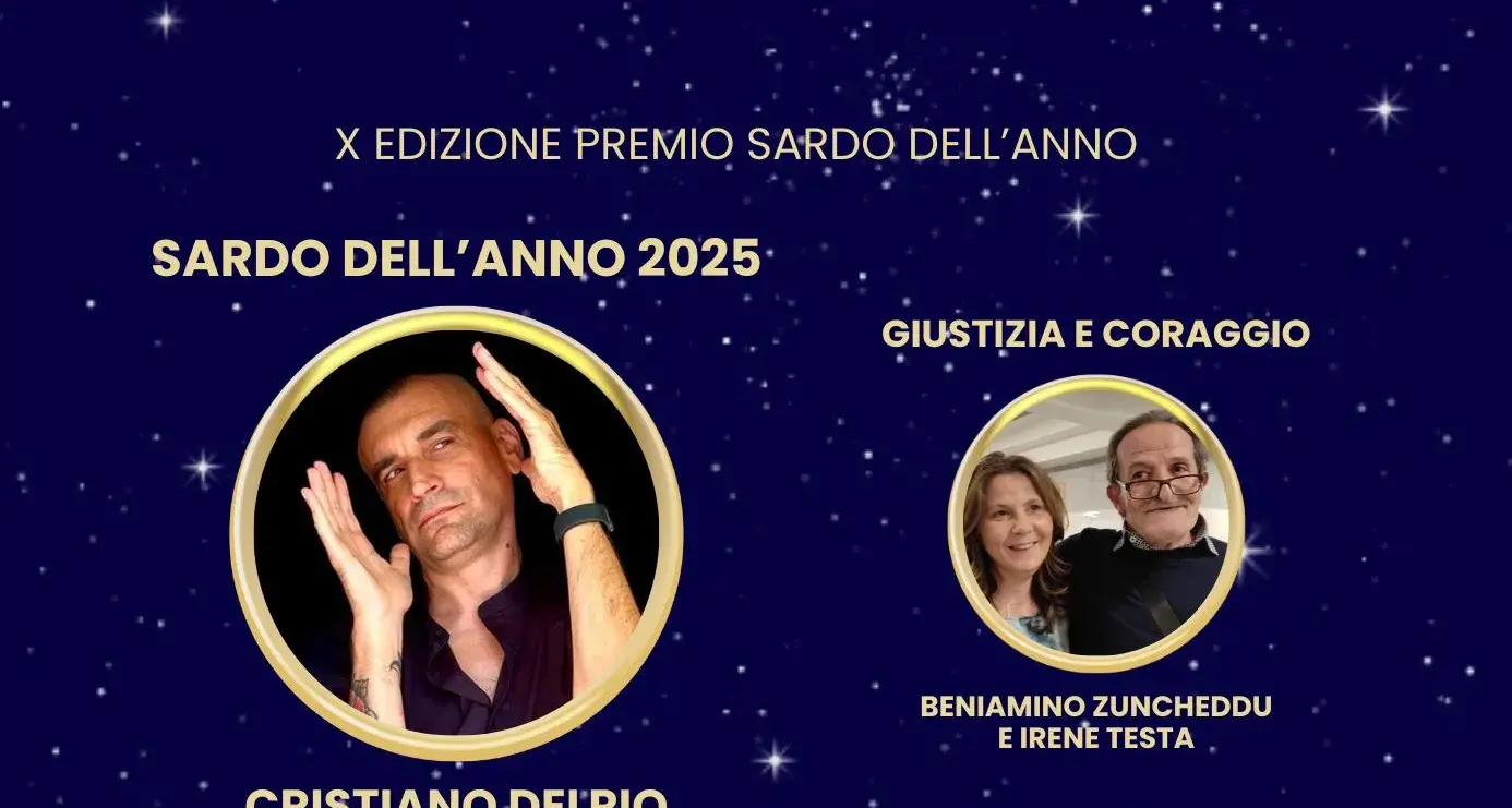 Delrio vince il Premio Sardo dell’Anno 2025. A Zuncheddu e Testa il Premio Esemplare di Giustizia e Coraggio