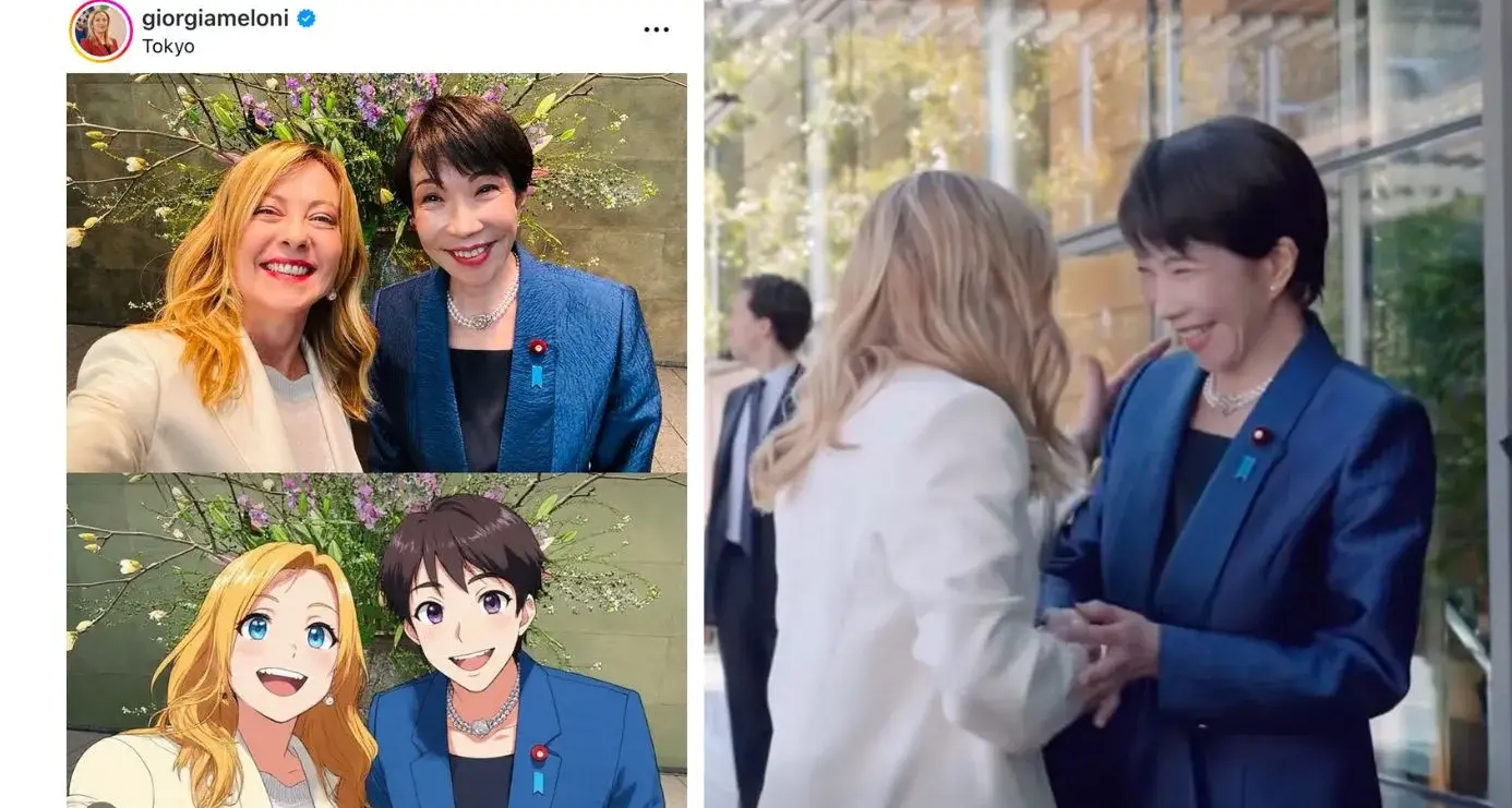 Meloni e Takaichi, il bilaterale raccontato anche in stile anime giapponese