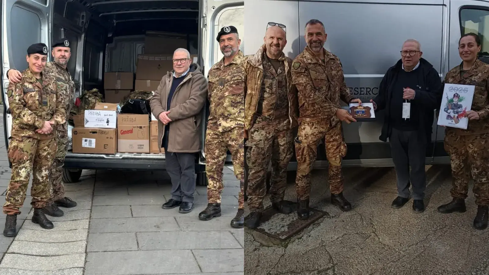 Da Pattada la consegna di materiale per le scolaresche del Libano con la Brigata Sassari