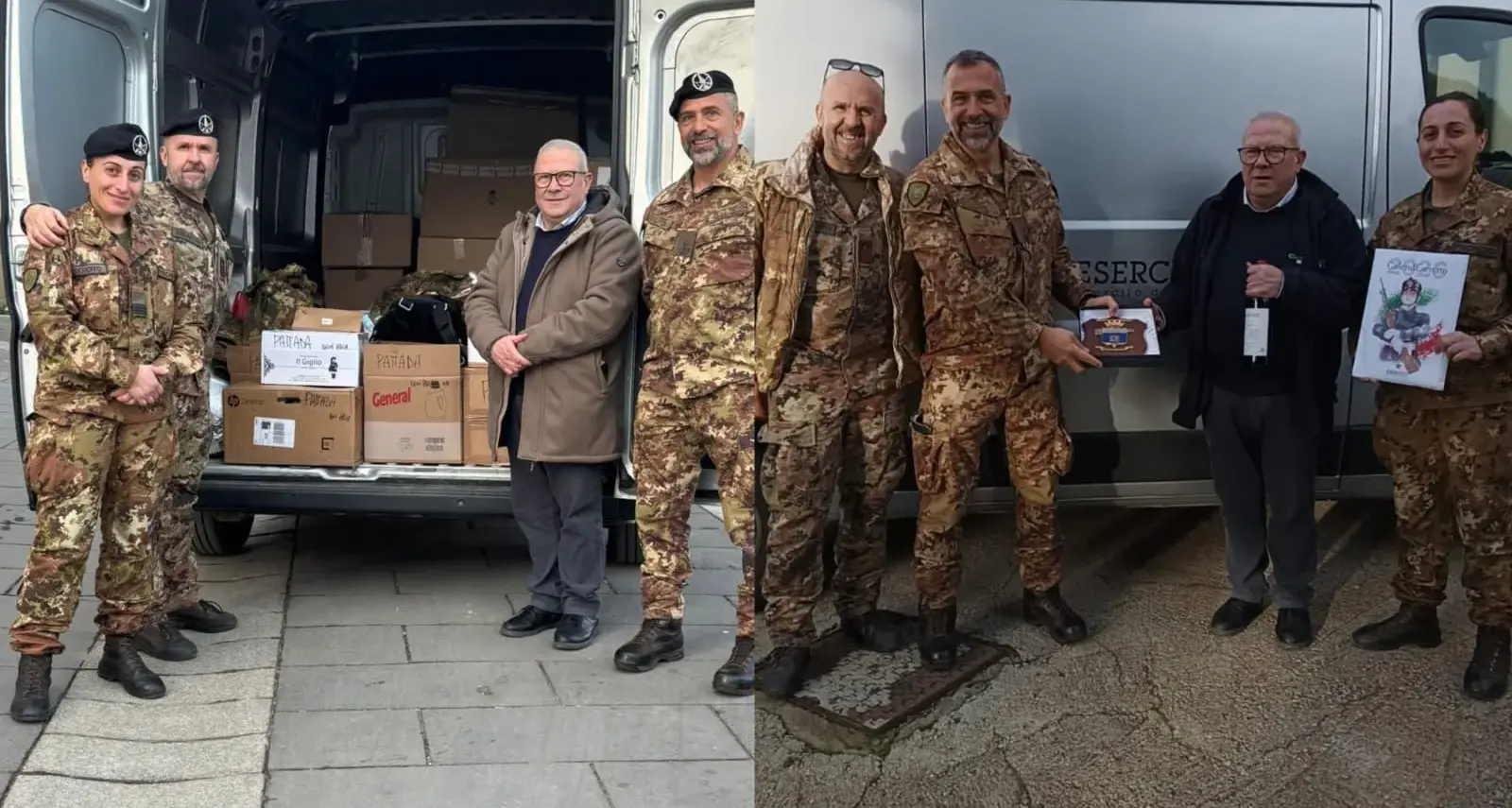 Da Pattada la consegna di materiale per le scolaresche del Libano con la Brigata Sassari