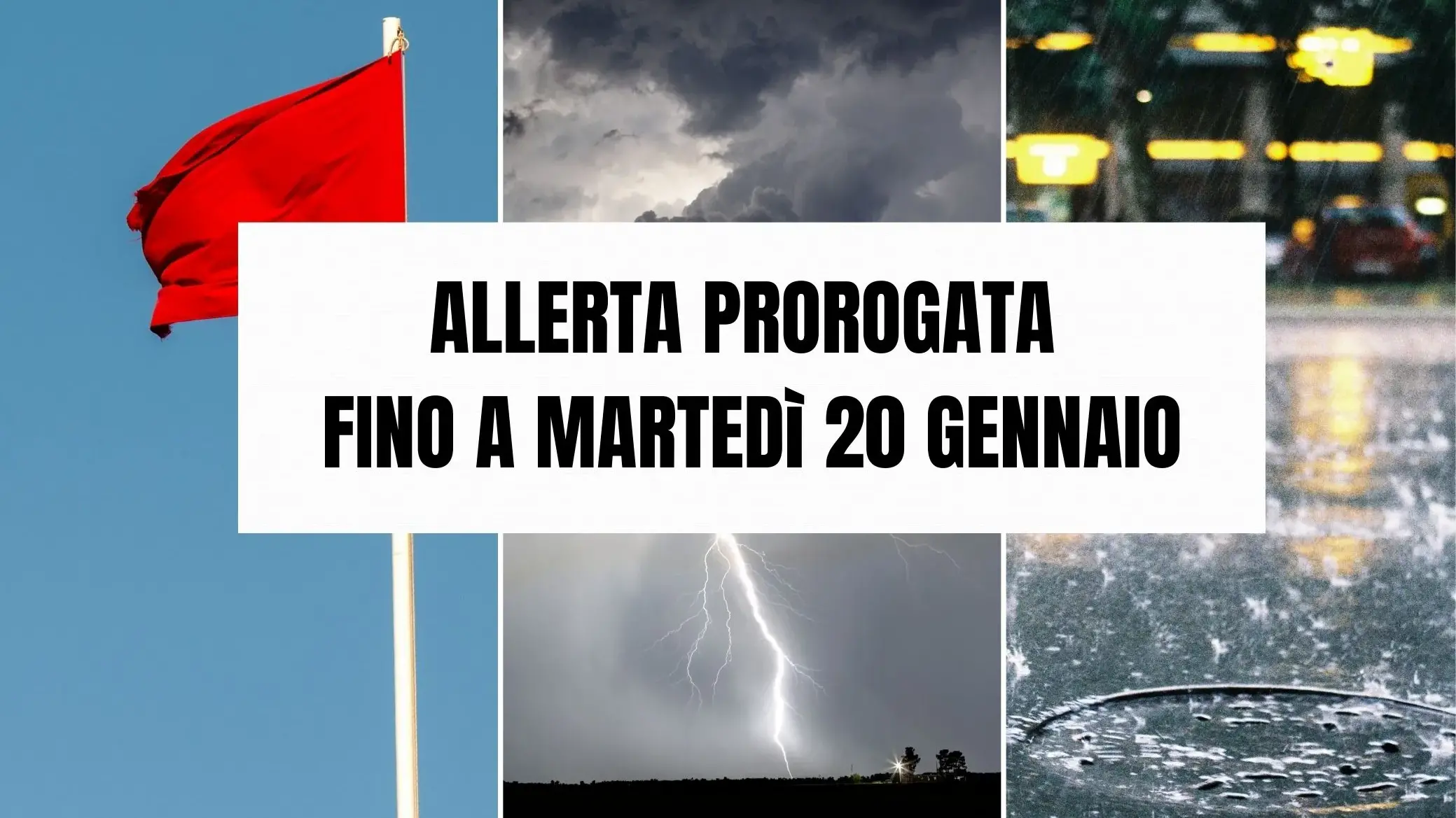 Allerta meteo in Sardegna prorogata sino alla mezzanotte di domani, martedì 20 gennaio