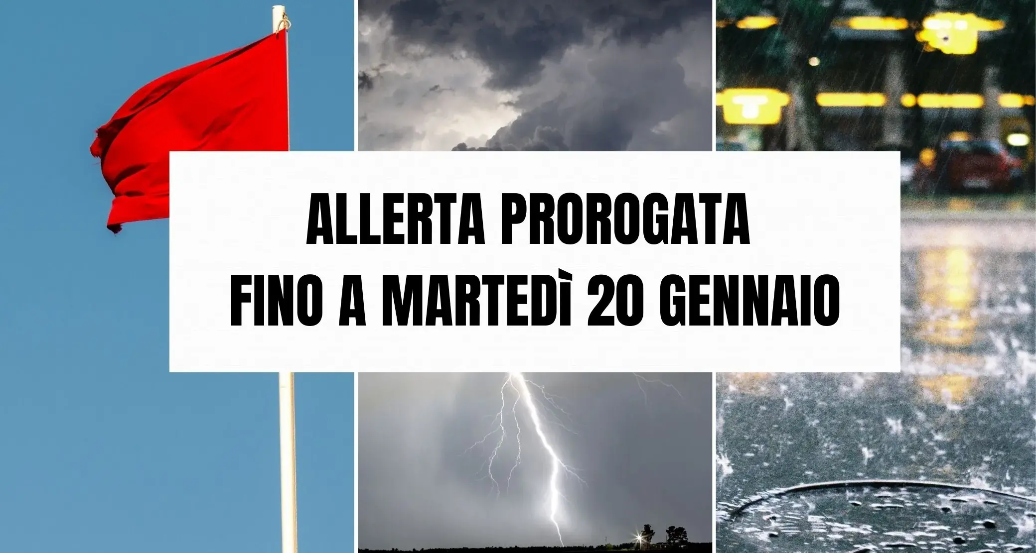 Allerta meteo in Sardegna prorogata sino alla mezzanotte di domani, martedì 20 gennaio