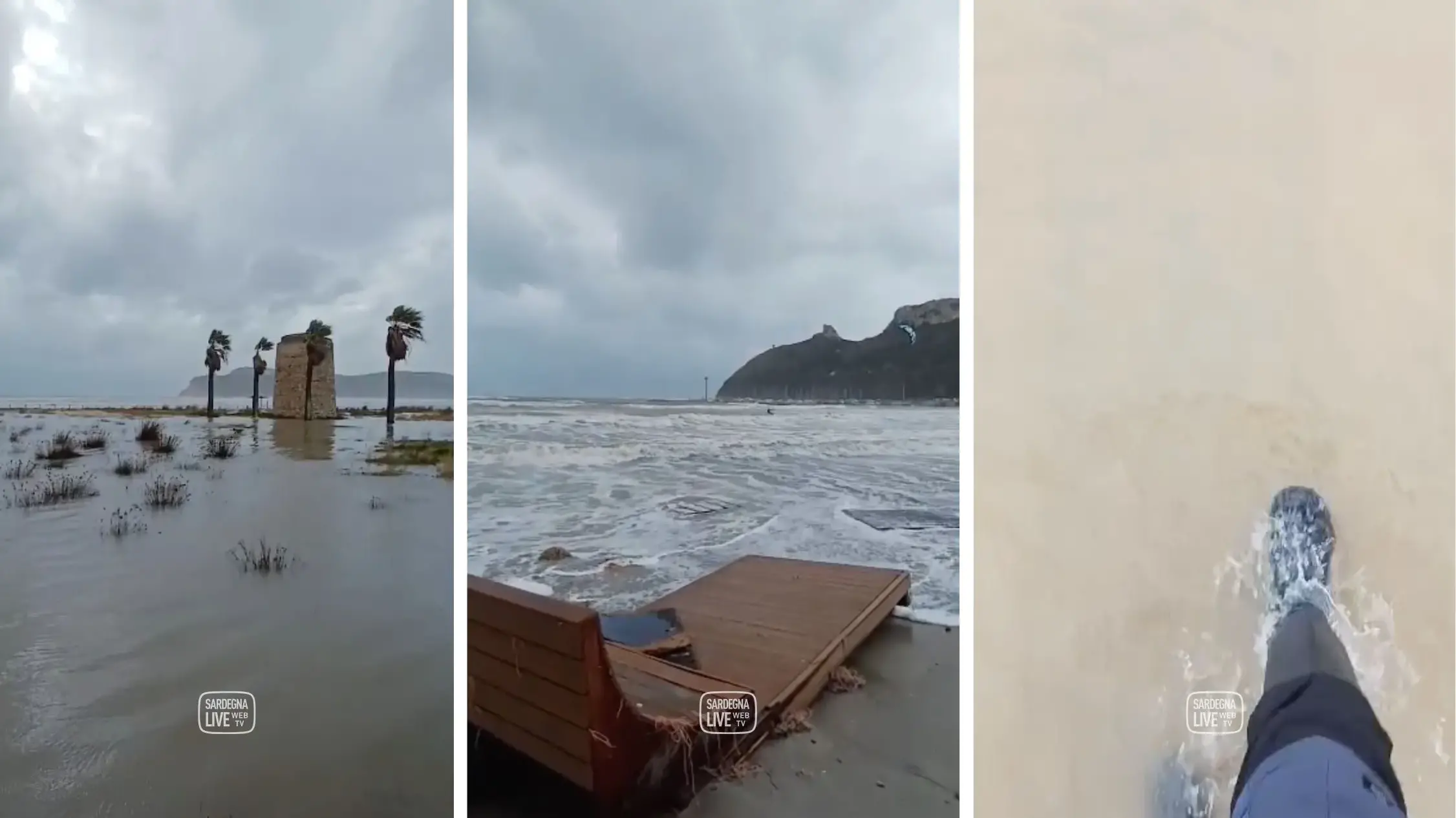 Maltempo a Cagliari: il Poetto travolto dalla mareggiata | VIDEO
