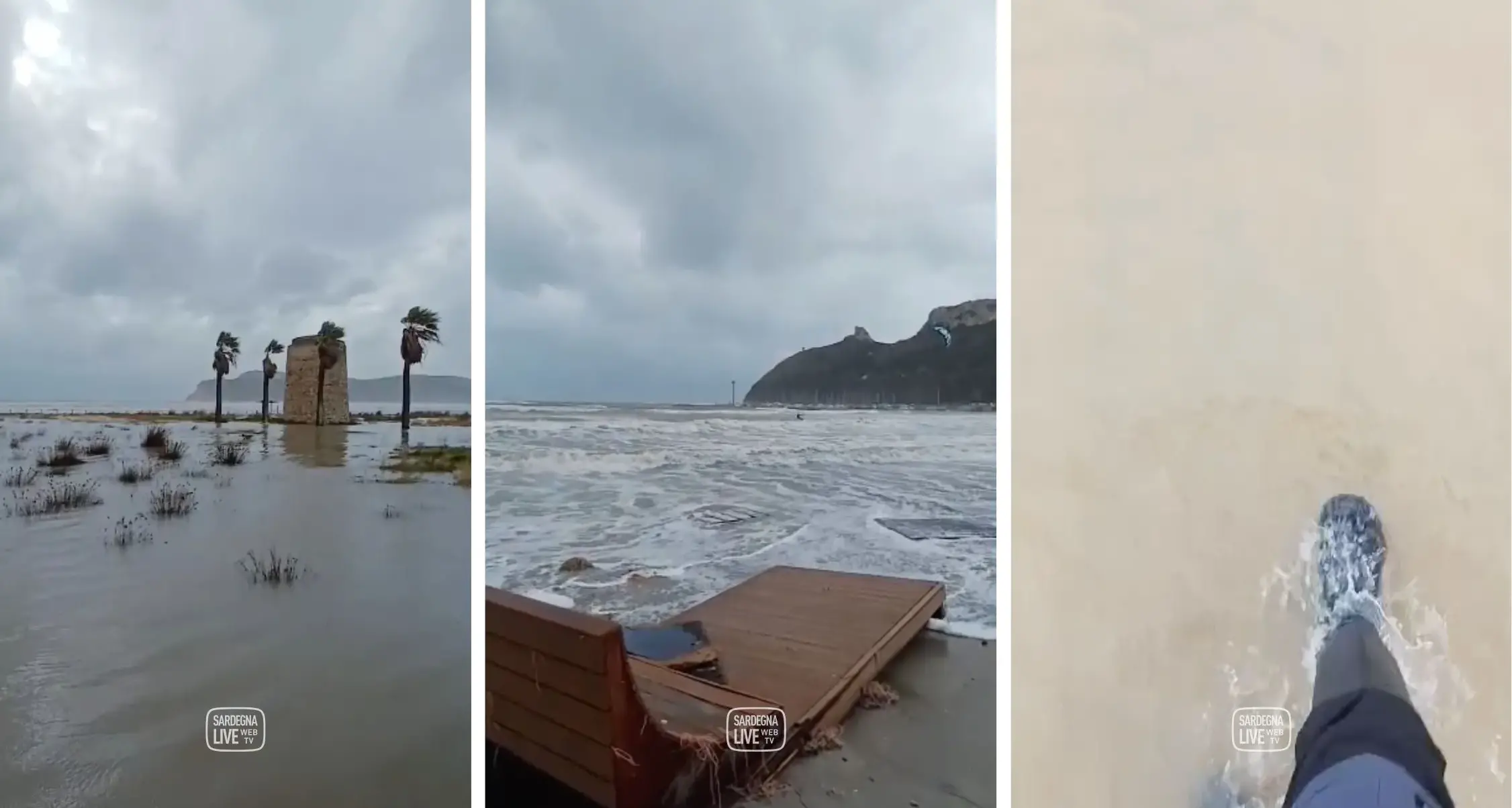Maltempo a Cagliari: il Poetto travolto dalla mareggiata | VIDEO