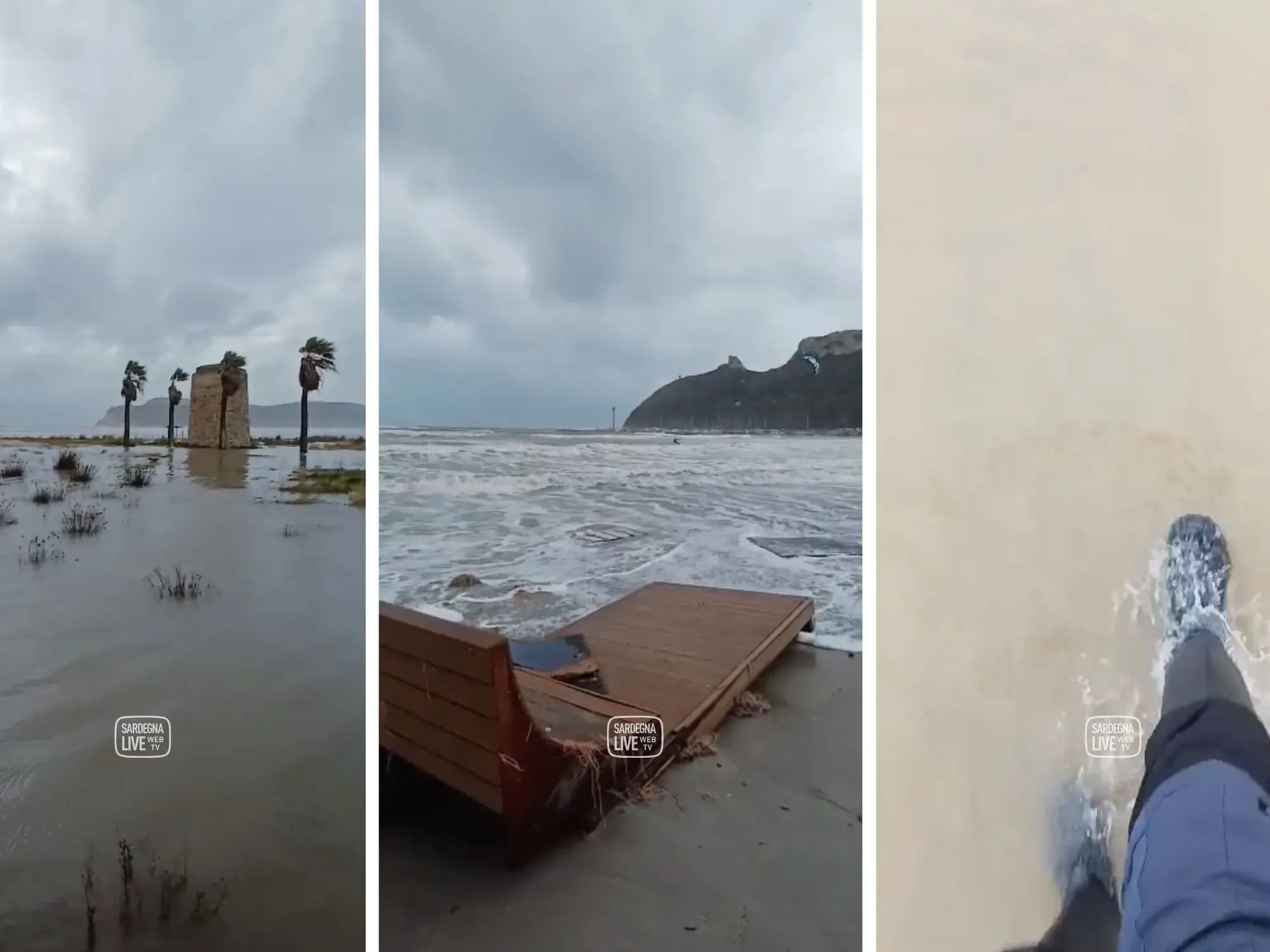 Maltempo a Cagliari: il Poetto travolto dalla mareggiata | VIDEO