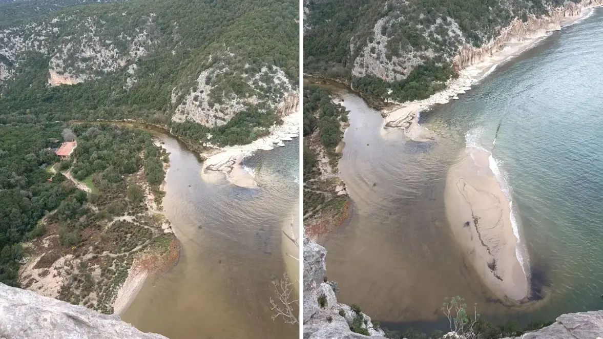 Le foto di Cala Luna dopo il ciclone Harry: quando la natura si prende i suoi spazi