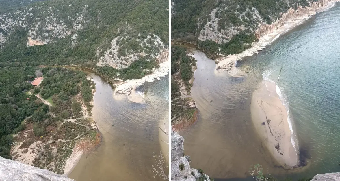 Le foto di Cala Luna dopo il ciclone Harry: quando la natura si prende i suoi spazi