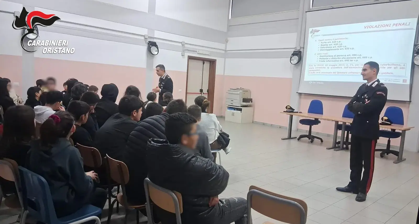 I Carabinieri incontrano gli studenti per parlare di legalità a Usellus