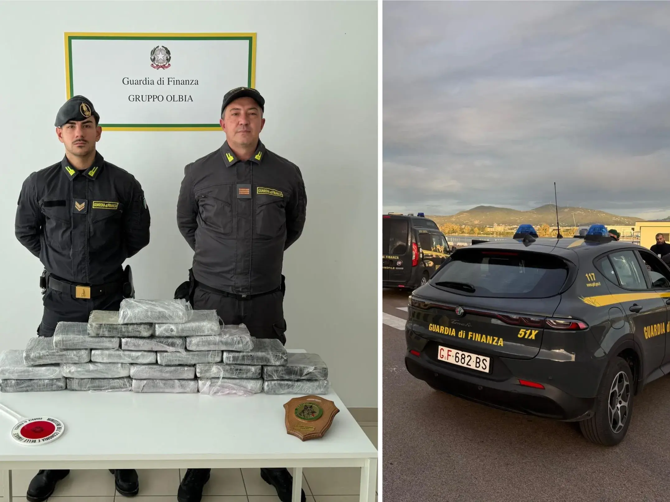Sbarca a Olbia con 23 kg di cocaina: in auto 20 panetti, arrestato trafficante