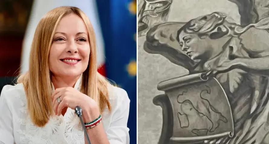 Angelo con il volto di Giorgia Meloni in una basilica a Roma, scoppia la polemica