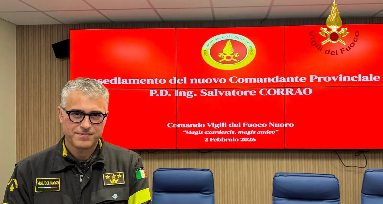 Cambio al vertice dei Vigili del fuoco di Nuoro: Salvatore Corrao è il nuovo comandante provinciale