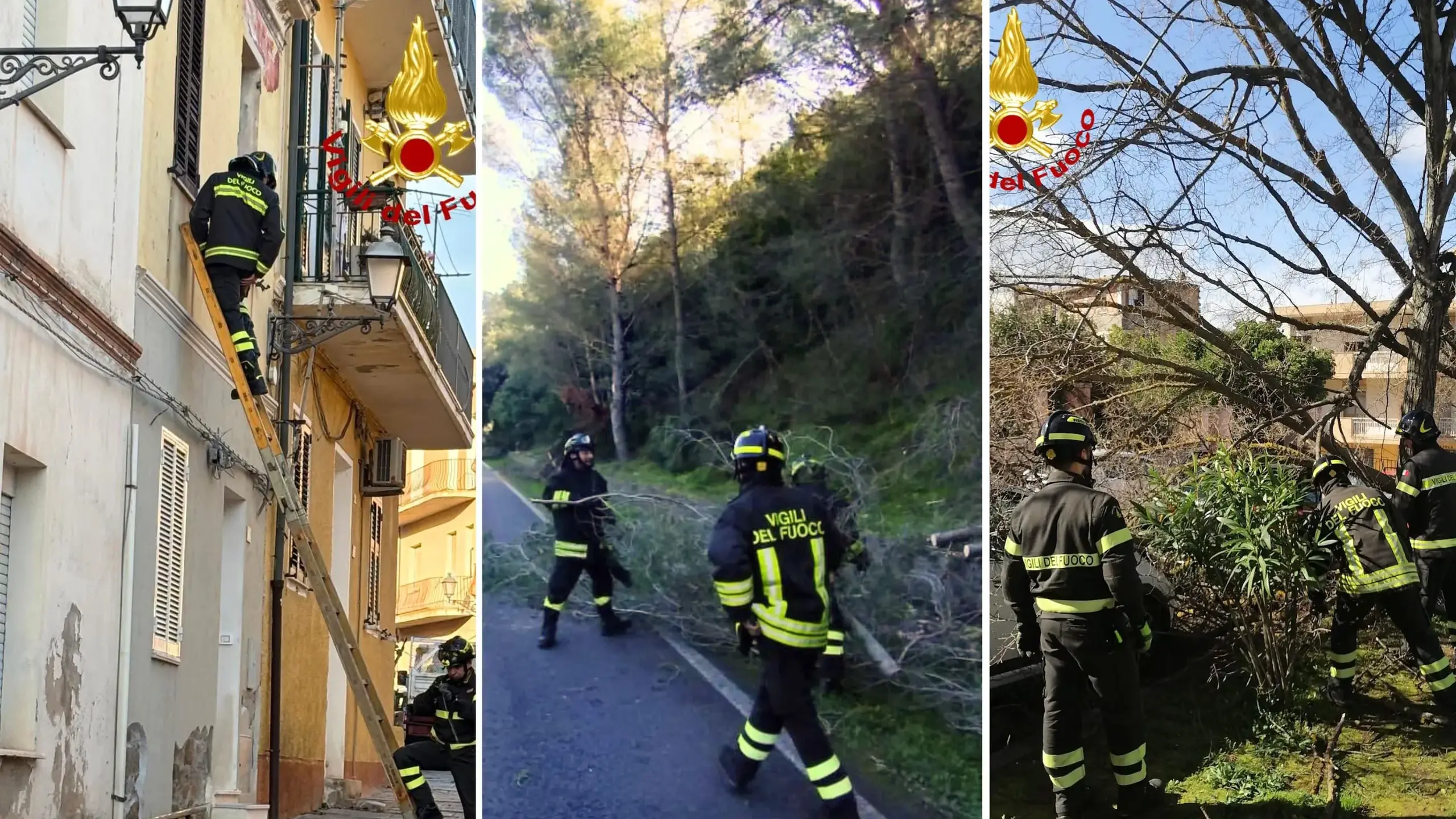 Sardegna sotto scacco del vento: Vigili del fuoco in azione senza sosta