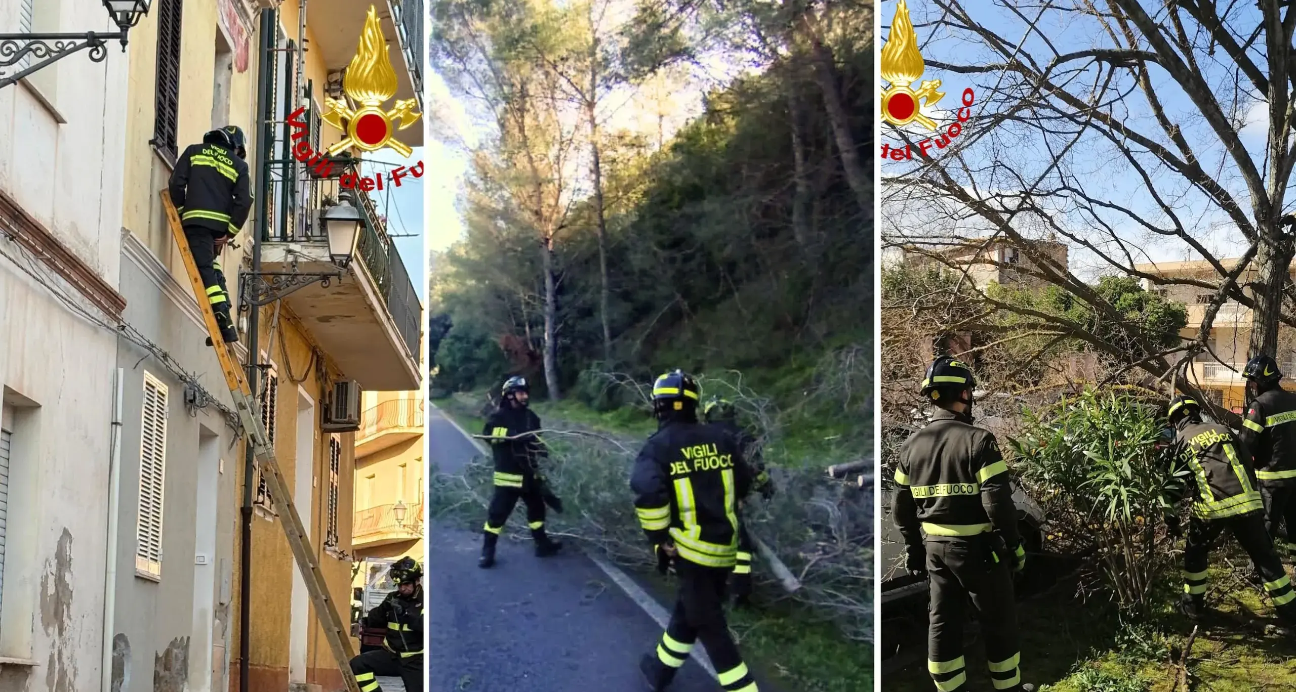 Sardegna sotto scacco del vento: Vigili del fuoco in azione senza sosta