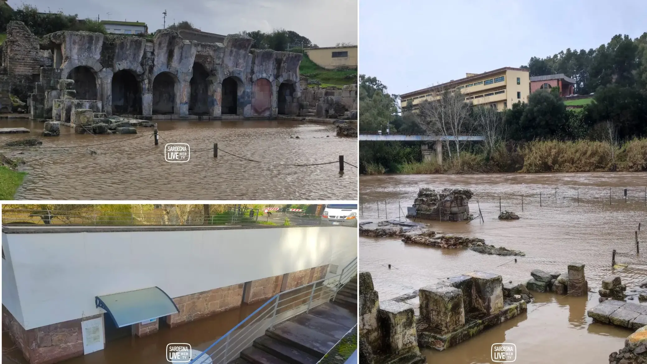 Terme di Fordongianus sommerse dall’acqua: allagati anche bagni e chiosco | VIDEO
