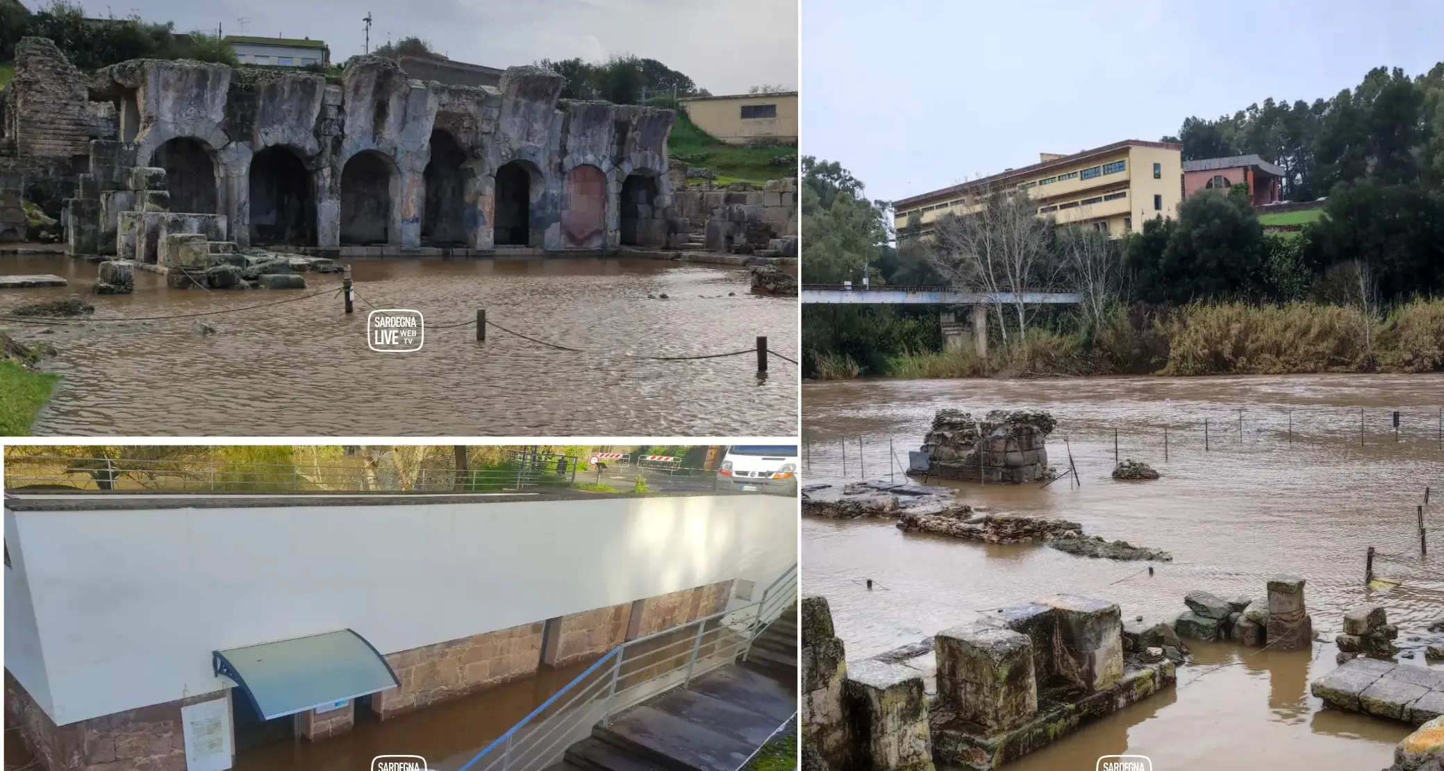 Terme di Fordongianus sommerse dall’acqua: allagati anche bagni e chiosco | VIDEO