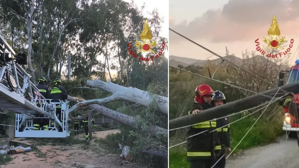 Oltre cento interventi dei Vigili del fuoco nel Cagliaritano per danni provocati dal maltempo