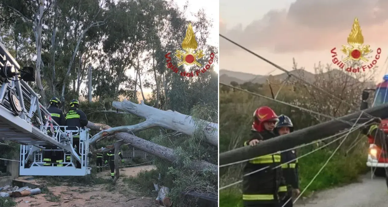 Oltre cento interventi dei Vigili del fuoco nel Cagliaritano per danni provocati dal maltempo
