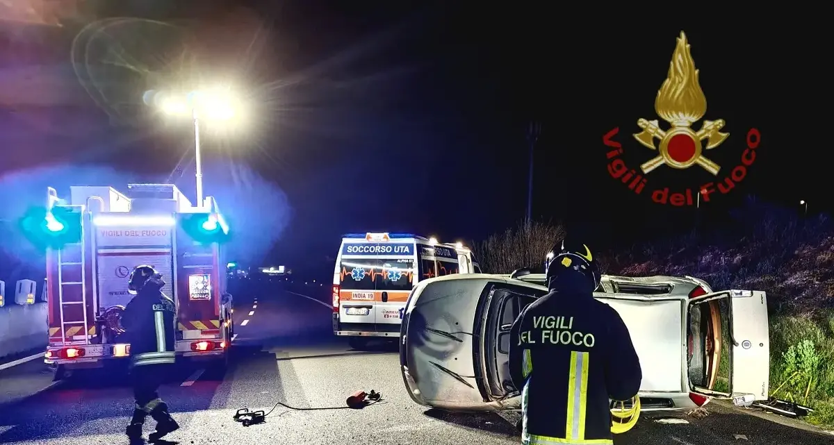 Incidente a Sestu, auto si ribalta sulla 131: due feriti in codice rosso