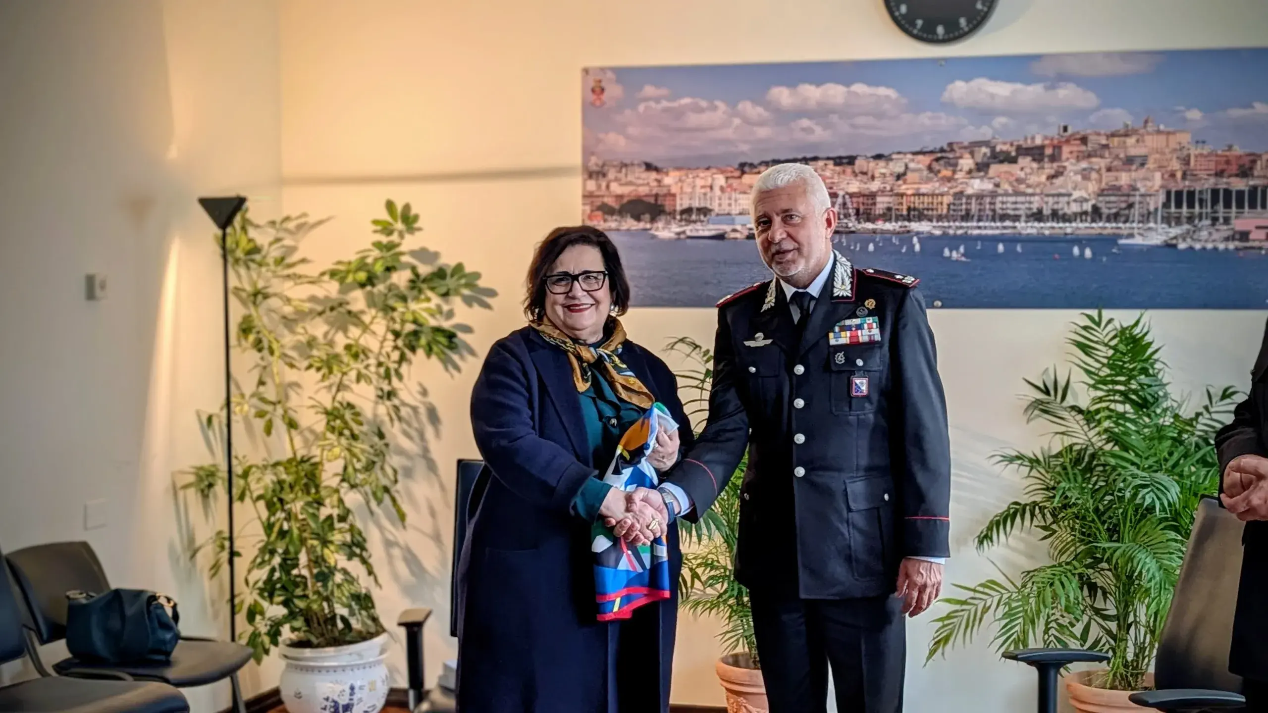 Il Prefetto di Cagliari Paola Dessì in visita alla Caserma dei Carabinieri di via Nuoro