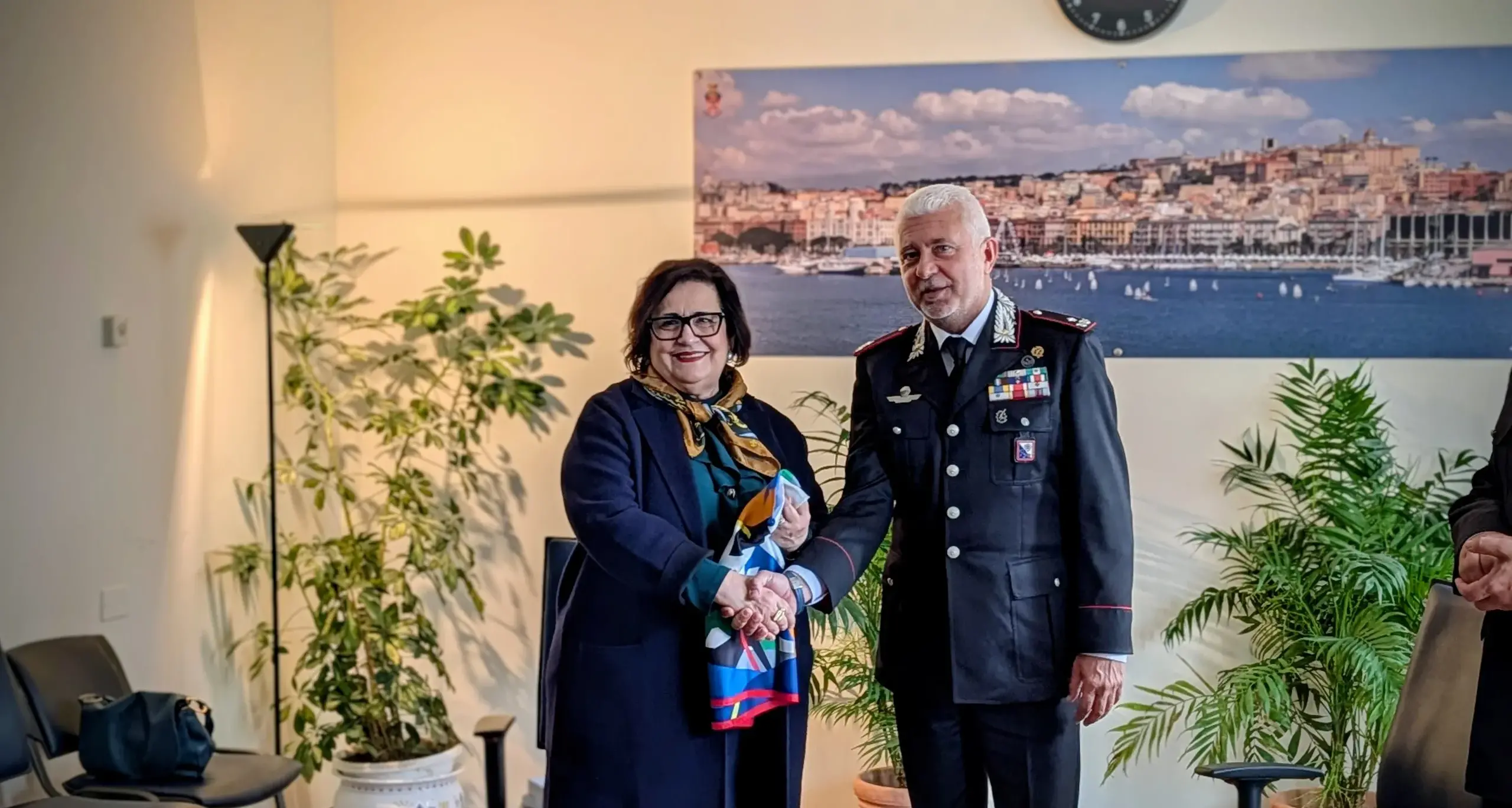 Il Prefetto di Cagliari Paola Dessì in visita alla Caserma dei Carabinieri di via Nuoro