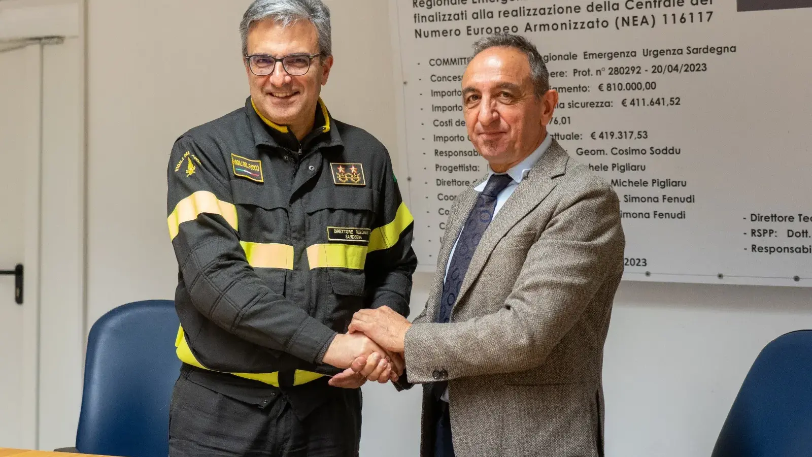 Siglato protocollo d'intesa tra AREUS e Vigili del Fuoco a Nuoro