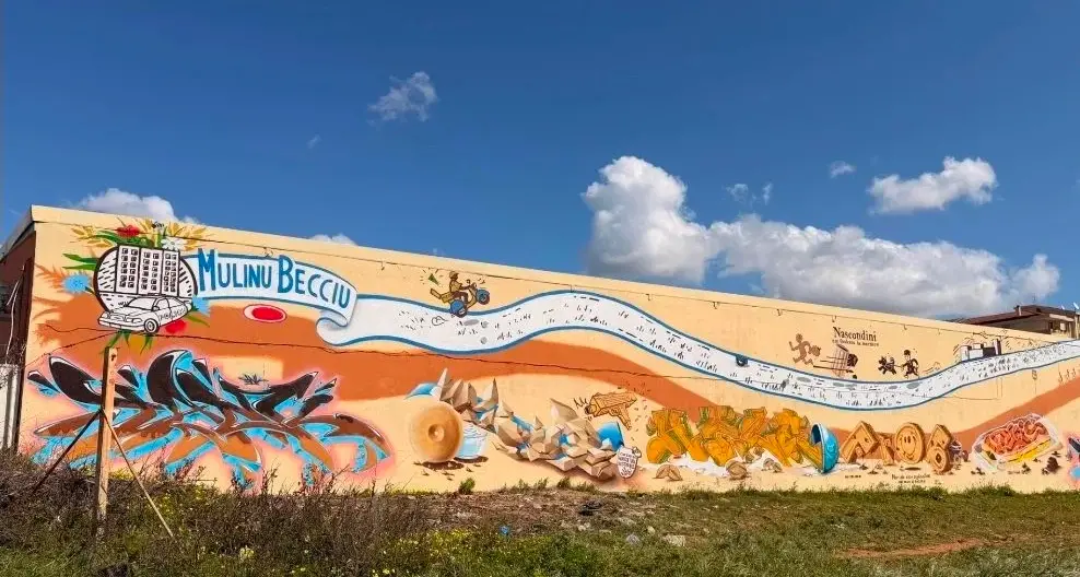 Dal Mulino Bianco ai palazzi di Mulinu Becciu: un murale che racconta il quartiere