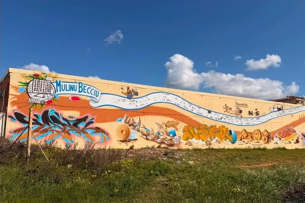 Dal Mulino Bianco ai palazzi di Mulinu Becciu: un murale che racconta il quartiere
