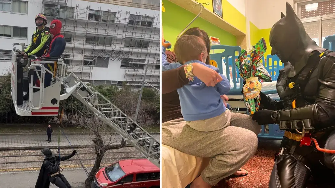 Supereroi dal tetto per donare un sorriso ai piccoli pazienti dell'ospedale di Sassari