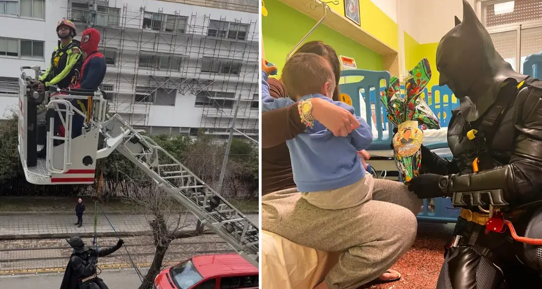 Supereroi dal tetto per donare un sorriso ai piccoli pazienti dell'ospedale di Sassari