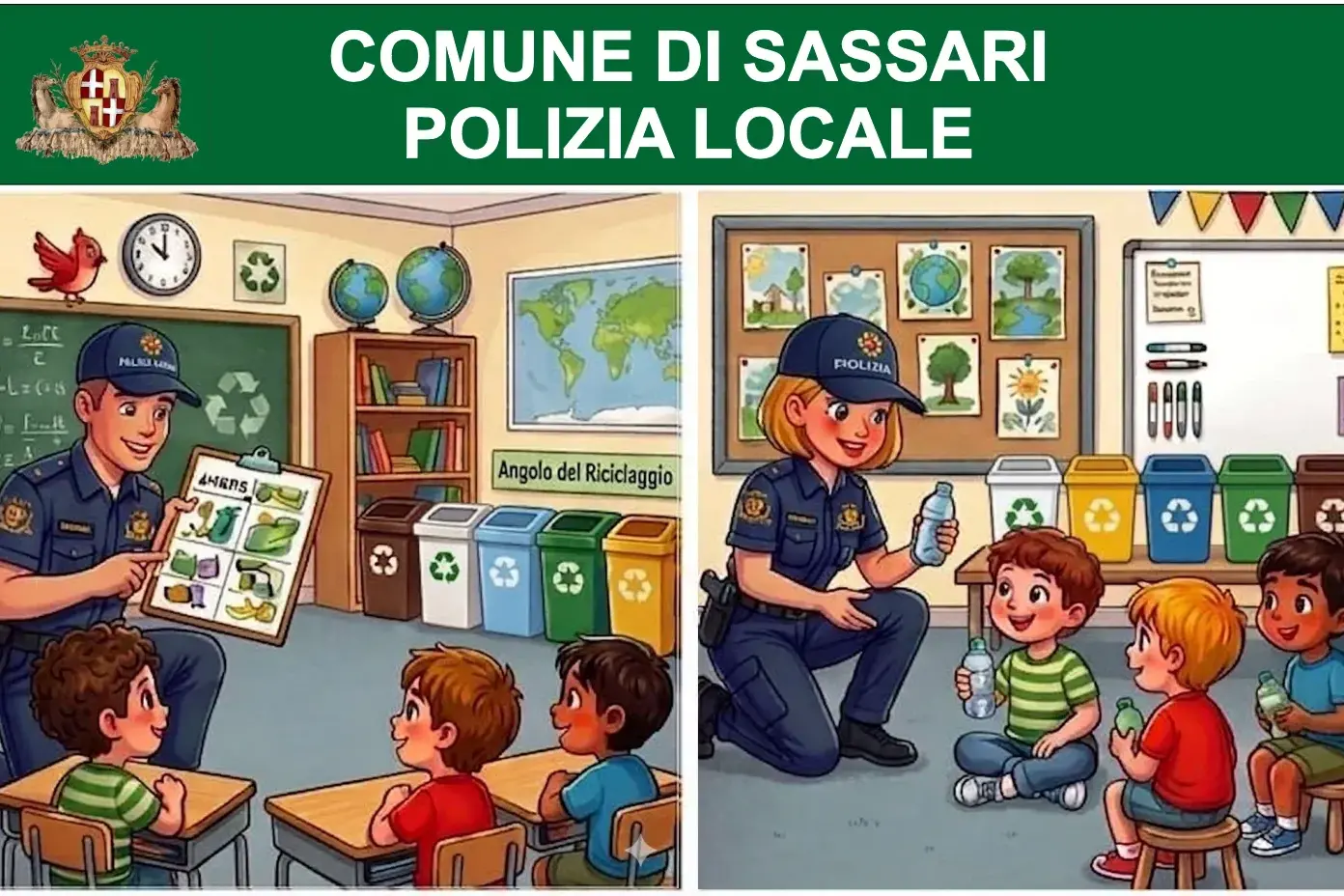 Raccolta differenziata: la Polizia Locale lancia un progetto educativo per i bambini