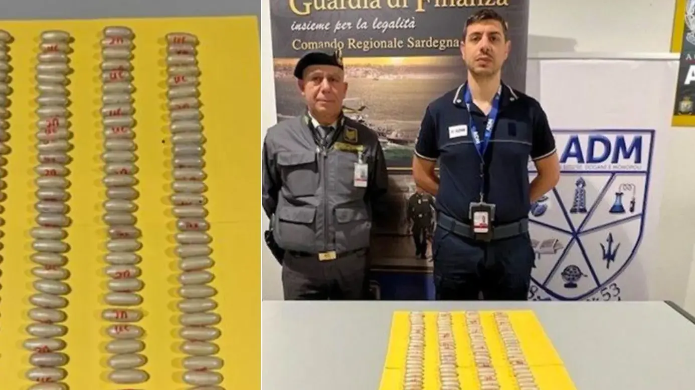 Aeroporto Cagliari - Elmas. Viaggiava con 116 ovuli di eroina nella stomaco